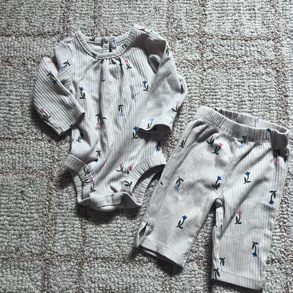 Carter's Beige Ribbed Baby Pants